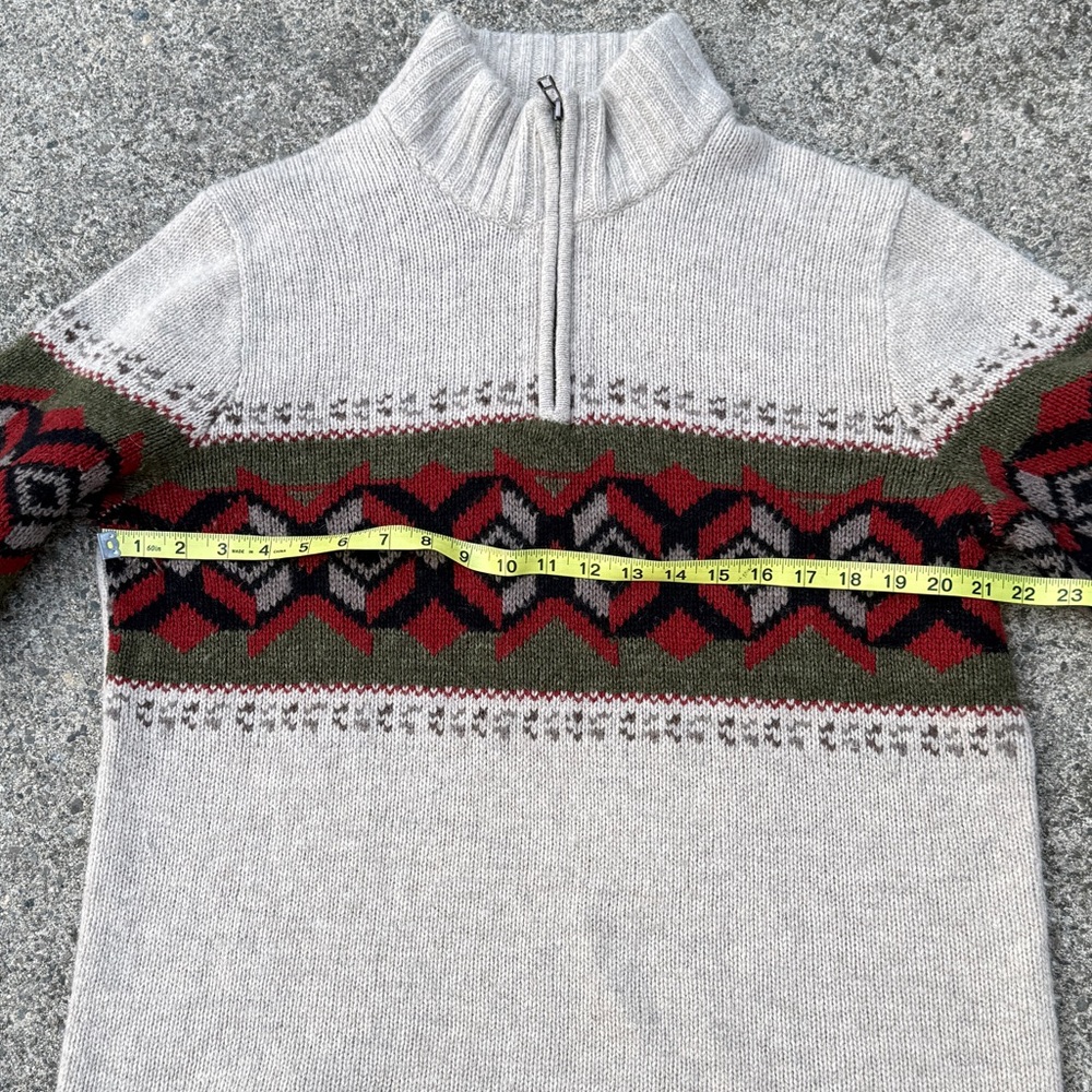 Eddie Bauer Cream Quarter-Zip Wool Blend
Sweater - Unisex Size L - Picture 6 of 8